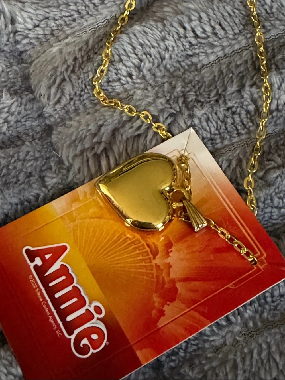 Annie Gold Heart Pendant from the Broadway Musical Annie | Broadway Merch